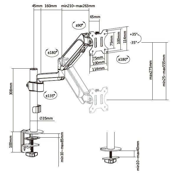 Equip - 13"-32" MONITOR DESK MOUNT BRACKET
