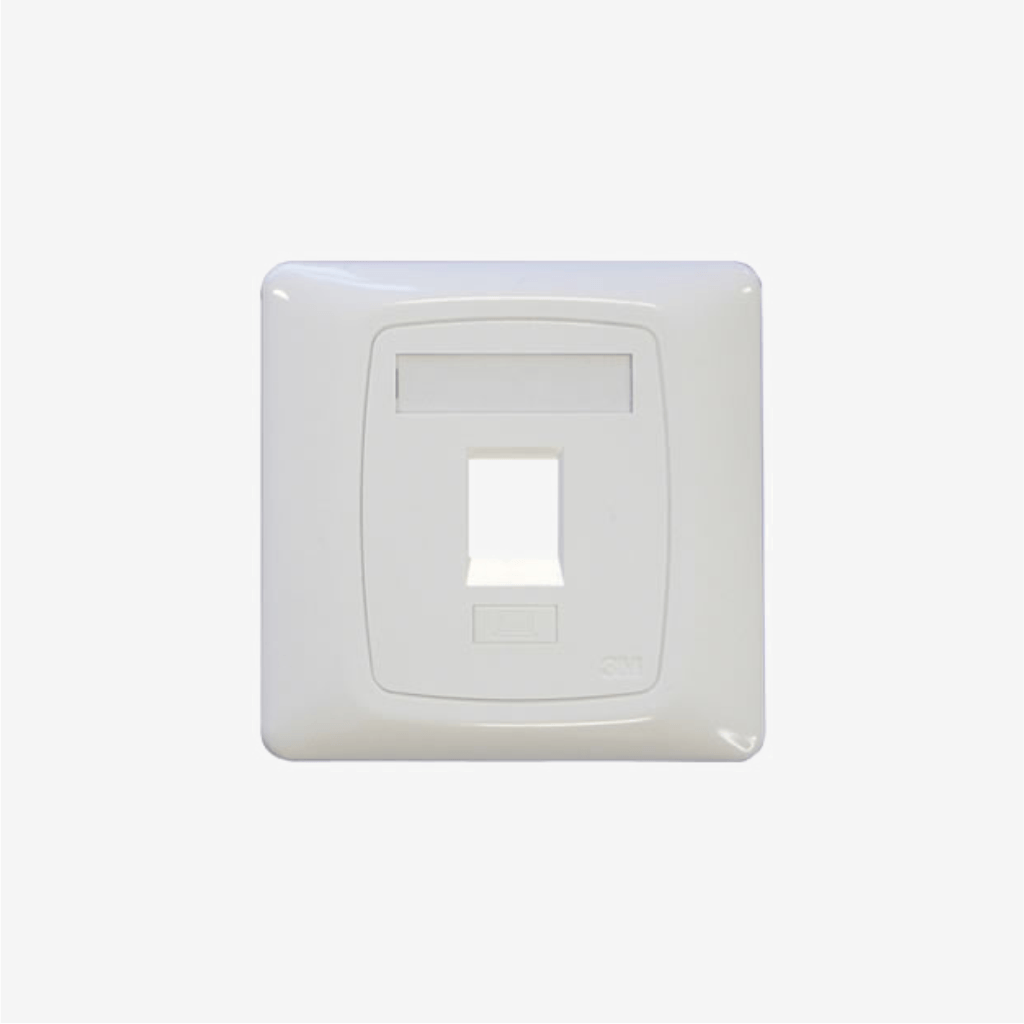[IX340101779] Corning 1 Port UK Faceplate with Shutter White