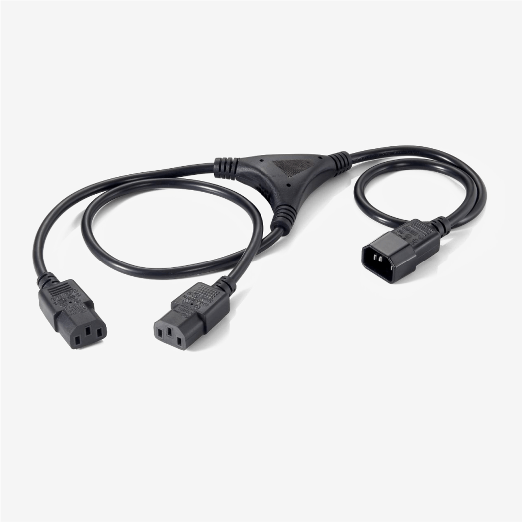 Equip High Quality Power Y-Cable C14 Male to 2xC13 Female to 1.6m