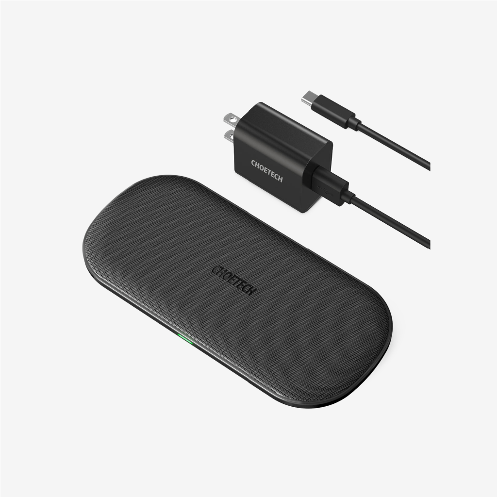 [T535-S] Choetech 10W Dual 5 Coil Fast Qi Wireless Charger