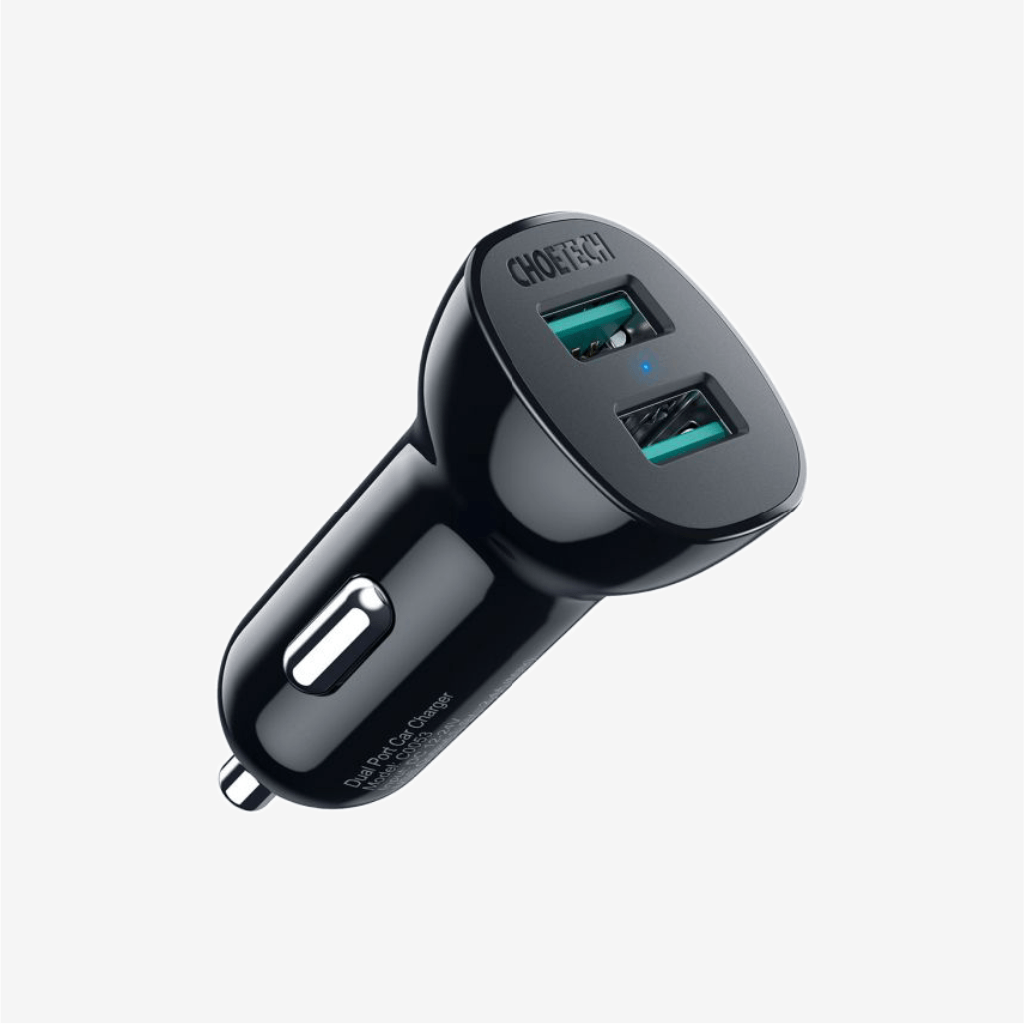 [C0051-V5] Choetech 36W Car Charger QC 3.0 Dual Port USB A