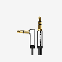 Ugreen 3.5mm to 3.5mm Straight to angle flat Audio Cable 1m (Black)