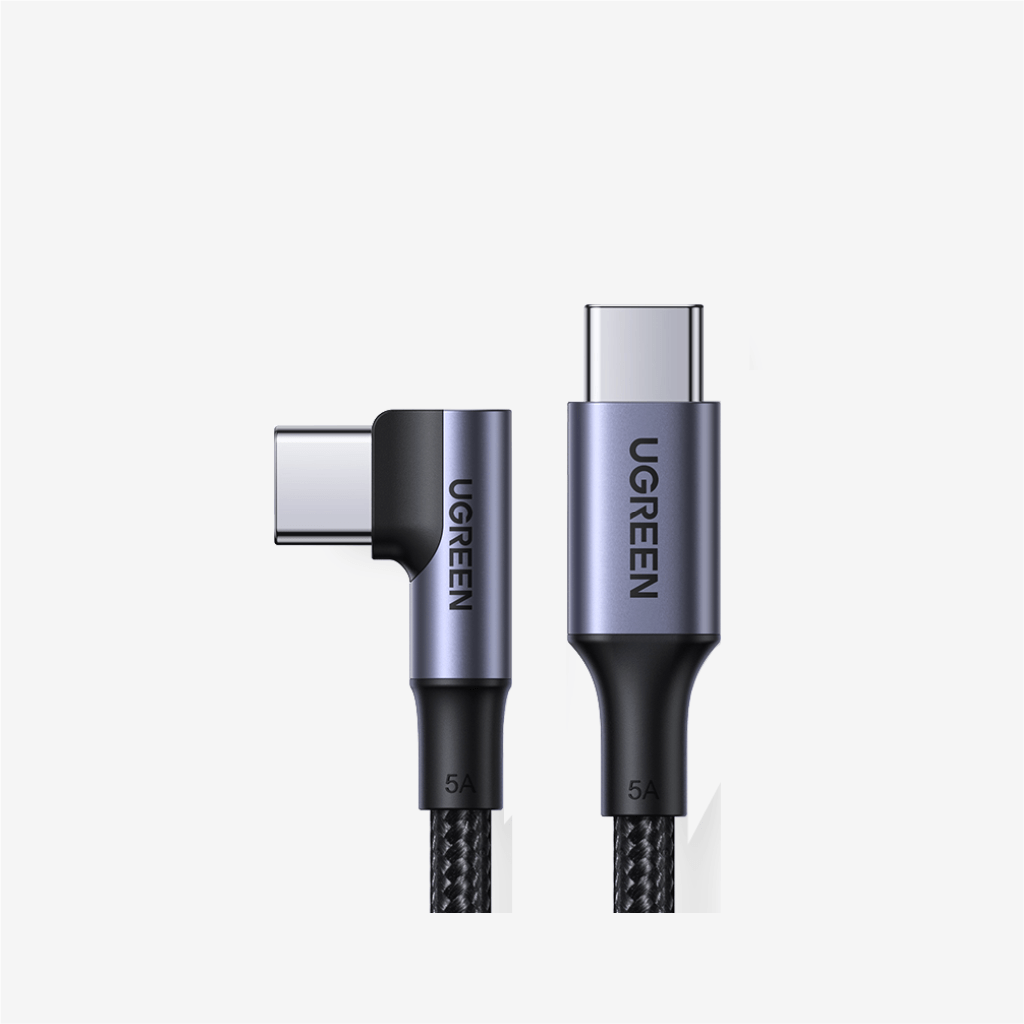 [70645] Ugreen 100W USB-C 2.0 to Angled USB-C Cable 2m