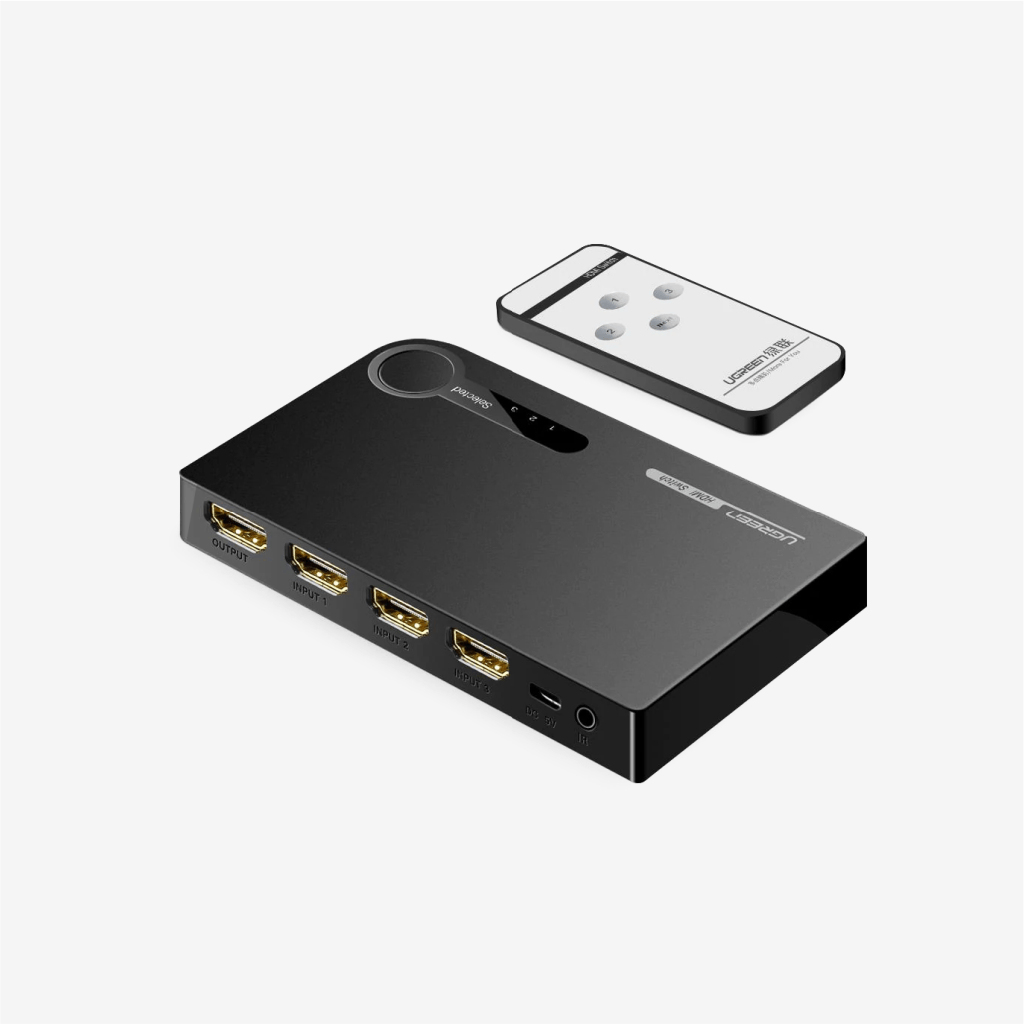 [40234] Ugreen HDMI Switch 3 in 1 Out HDMI Switcher, 4K, With Remote