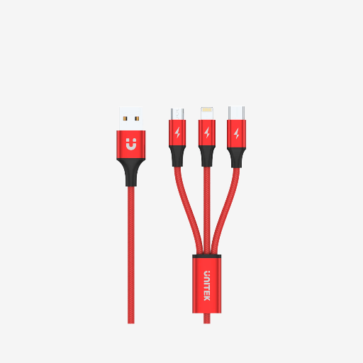 Unitek 3-in-1 Multi Charging Cable 1.2M (USB-A to USB-C/MicroUSB/Lightning)