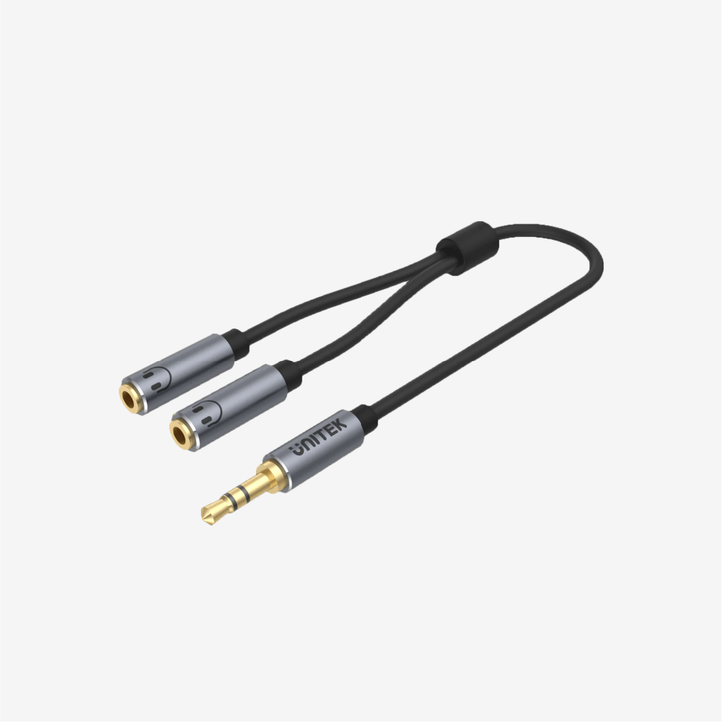 Unitek Headphone Splitter (3.5mm Plug to Dual 3.5mm Jack) Stereo Audio Cable