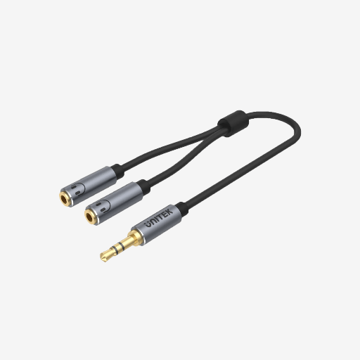 Unitek Headphone Splitter (3.5mm Plug to Dual 3.5mm Jack) Stereo Audio Cable