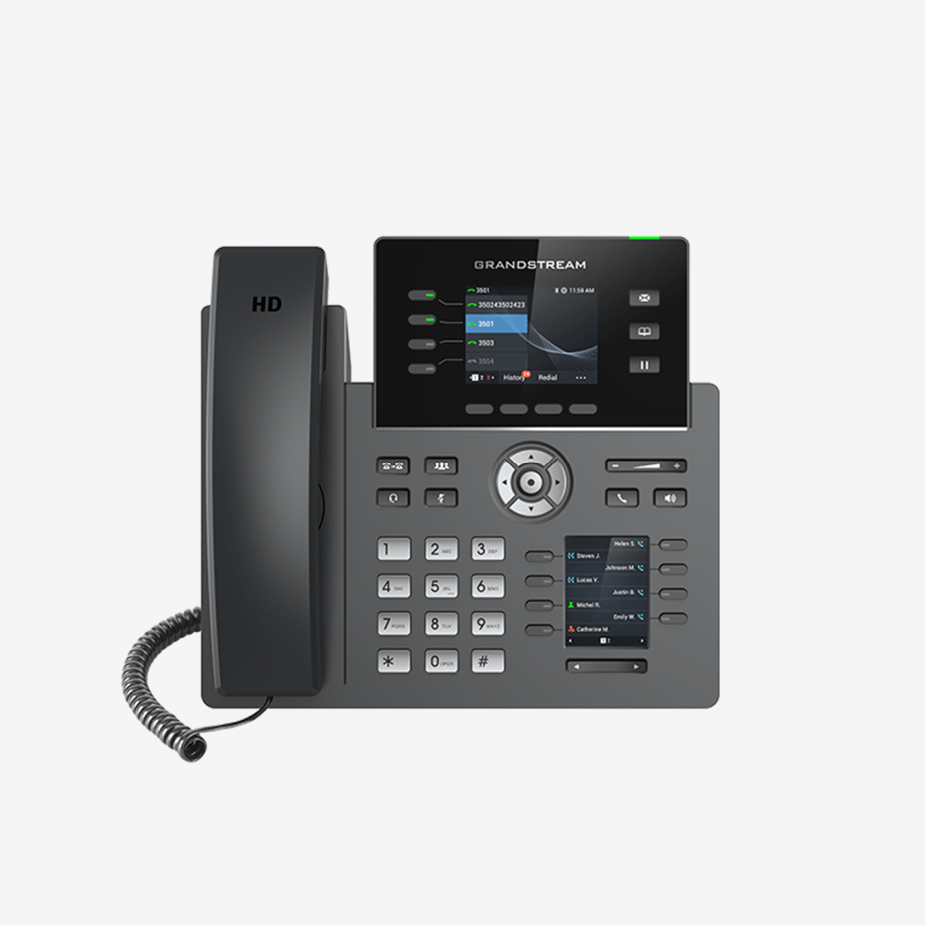 [GRP2614] Grandstream 4-Line Gigabit 3-Way Carrier-Grade PoE IP Phones with Dual LCD screens
