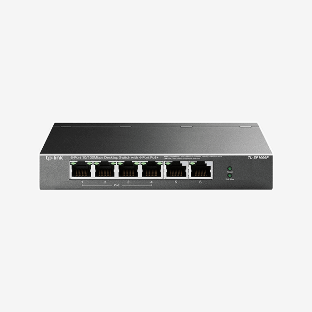 TP-Link 6-Port 10/100Mbps (4-Port POE+) Desktop Network Switch
