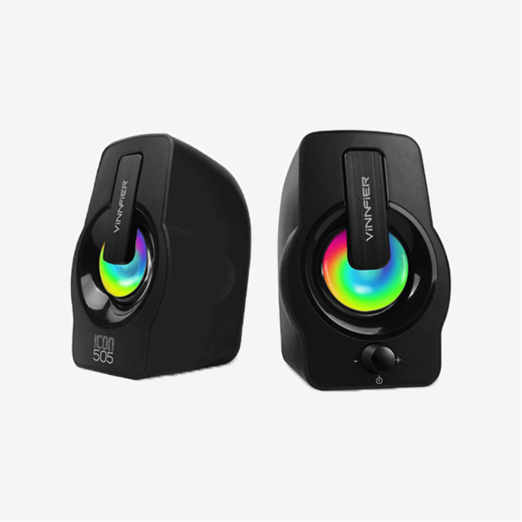 [ICON505-BLACK] Vinnfier 12W USB 2.0 Multimedia Speaker with RGB Lights - Black
