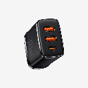 Baseus 30W 3-Port 2xUSB + Type-C PD Fast Charger Adapter Black
