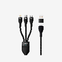Baseus 3-in-1 (USB-A+USB-C) to (USB-C+MicroUSB+Lightning) 100W Braided Cable