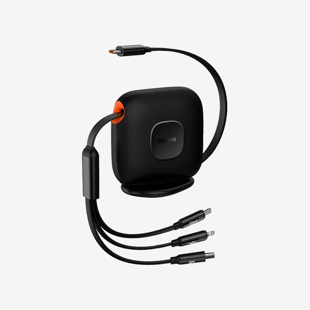 Baseus 3-in-1 USB-C to (USB-C+MicroUSB+Lightning) 100W Cable 1.7m (Retractable Cable)