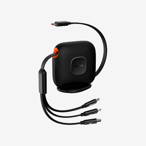 Baseus 3-in-1 USB-C to (USB-C+MicroUSB+Lightning) 100W Cable 1.7m (Retractable Cable)