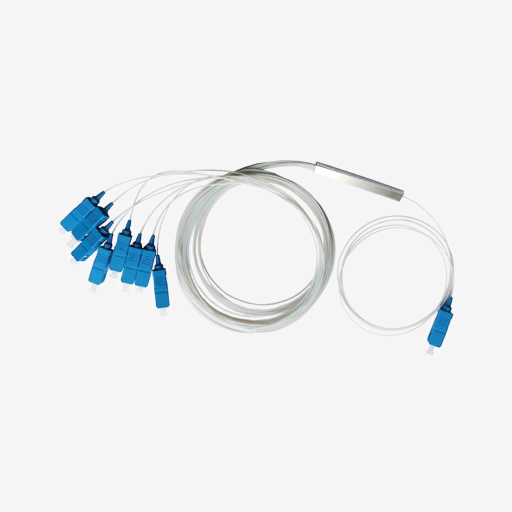 Sopto - Splitter PLC Type Steel Tube 1× 8 G.657.A1 0.9mm Diameter 1M Fiber Length Input SC/UPC Output SC/UPC