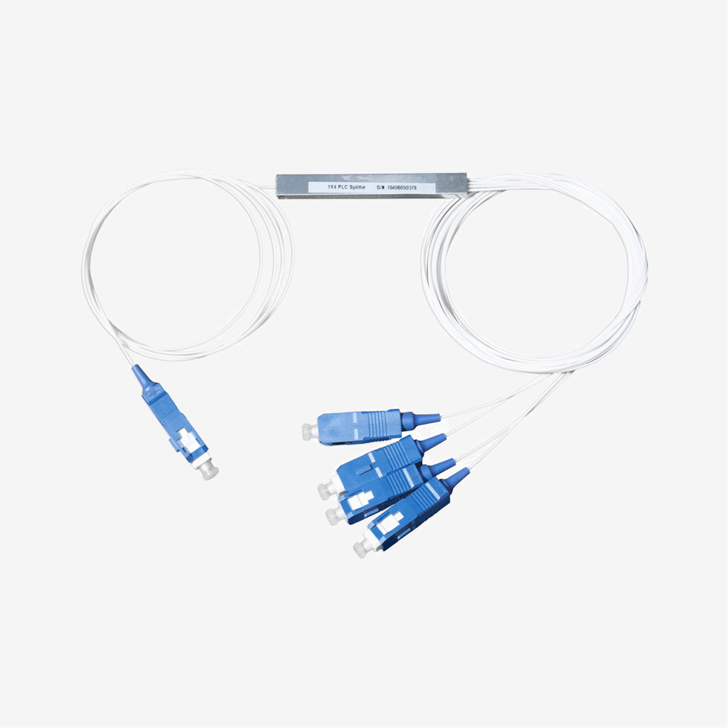 Sopto - Splitter PLC Type Steel Tube 1× 4 G.657.A1 0.9mm Diameter 1M Fiber Length Input SC/UPC Output SC/UPC