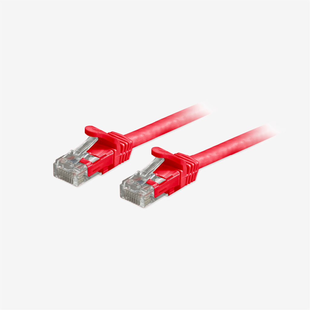 Sopto - LAN cable Straight-throuth Cat6 , PVC , Pure Copper 24AWG Unshielded twisted paired , 1M with RJ45 Connecters Red