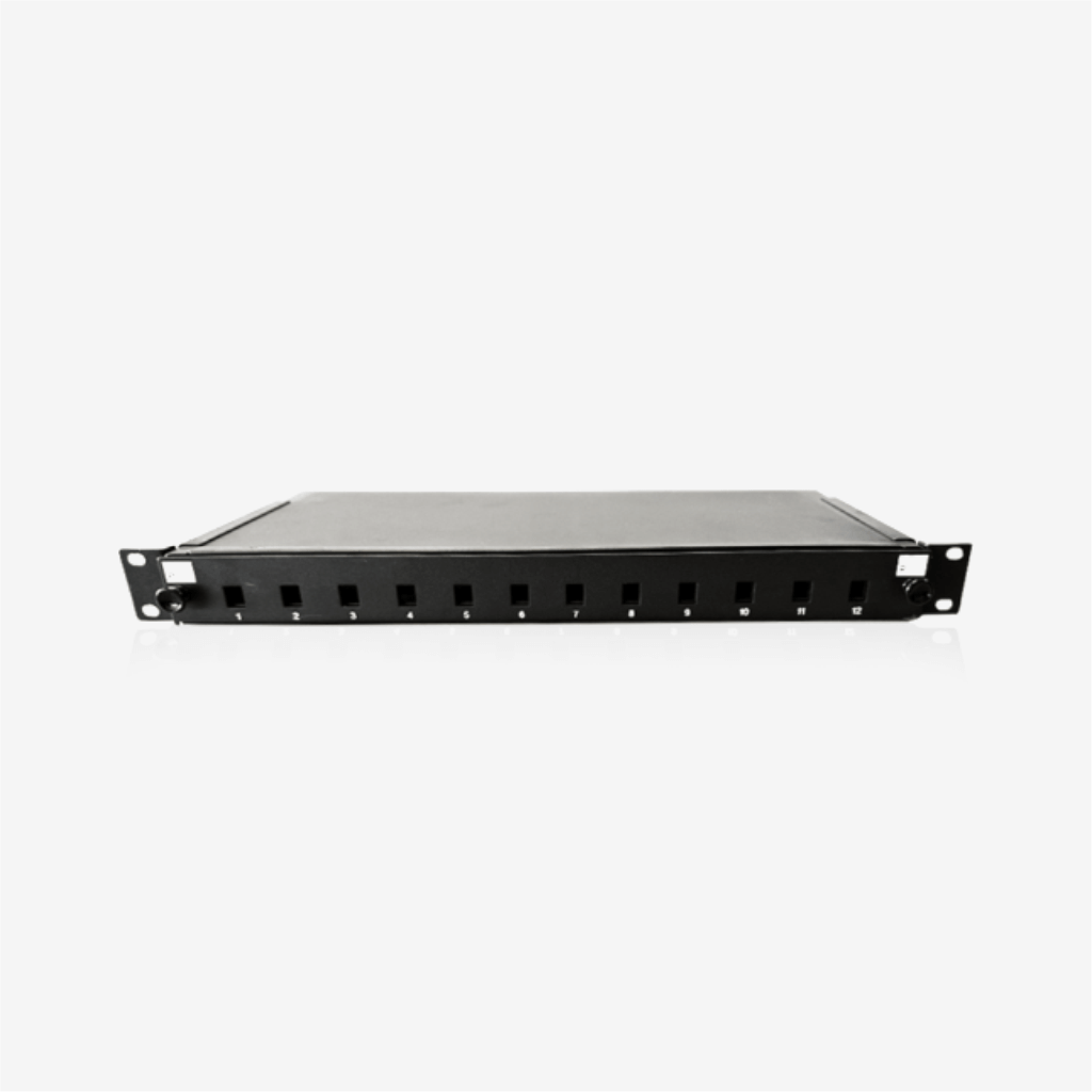 Sopto - Terminal Box Indoor 19inch rack drawer 12 ports Simplex SC/Duplex LC type without adaptors , pigtails and splitter Cold rolled steel type B
