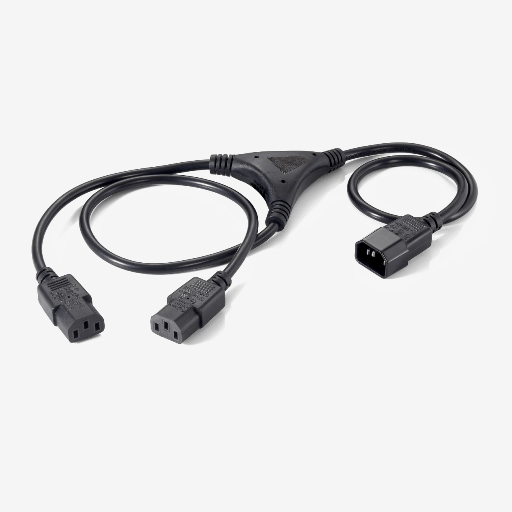 Equip High Quality Power Y-Cable C14 Male to 2xC13 Female to 1.6m