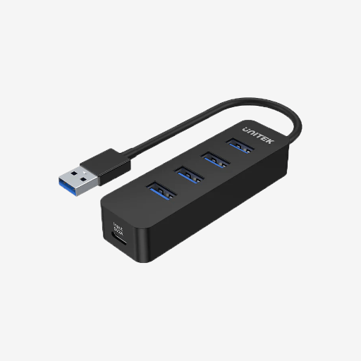 Unitek uHUB Q4 4 Ports USB-A 3.0 Hub with USB-C Power Port