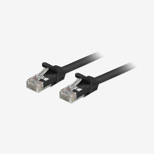 Sopto - LAN cable Straight-throuth Cat6 , PVC , Pure Copper 24AWG Unshielded twisted paired , 1M with RJ45 Connecters Black