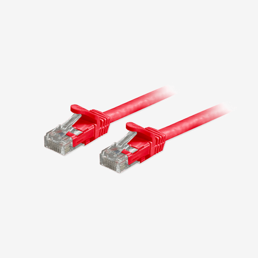 Sopto - LAN cable Straight-throuth Cat6 , PVC , Pure Copper 24AWG Unshielded twisted paired , 1M with RJ45 Connecters Red